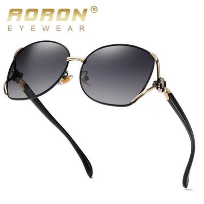 Damenmode Polarisierte Sonnenbrille Blume Metallrahmen Autofahrerbrille Blendschutz UV400 Angelbrille