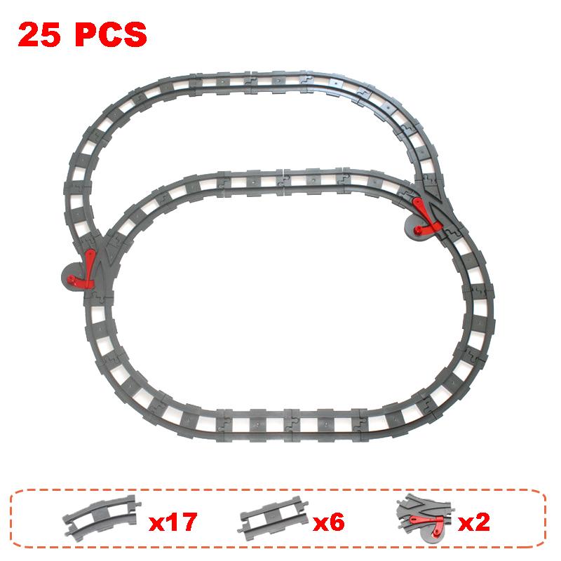 Non-Toxic Rail Transport Big Size Building Blocks Creative Track Accessories Assemble Toys For Children Bricks Compatible City Train Set