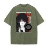 Hot Japanese Yoru Graphic T Shirt Chainsaw Man Anime Vintage Washed T-shirt Men Women Clothes Oversized Polyester Short Sleeve Tee