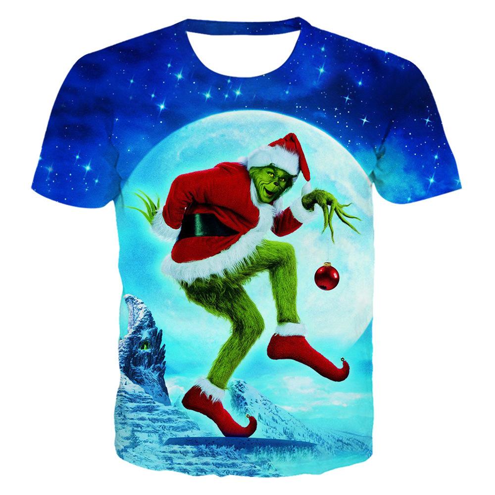 2025 Nueva camiseta infantil Impresión digital 3D Felpa verde Alta gama Dibujos animados Estampado Cuello redondo Manga corta Top de niña