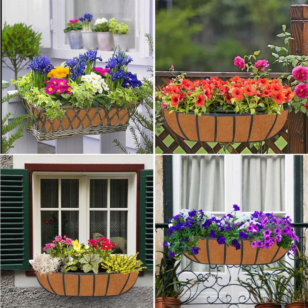 3Pcs Root-Friendly Felt Plant Pot Liners Water-Retentive Hanging Basket Liners  Garden Fence Railing