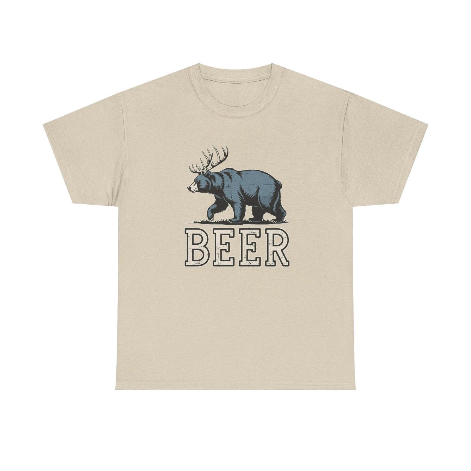 Perfect Bear Deer Beer Funny T-Shirt Hunting Rifle S