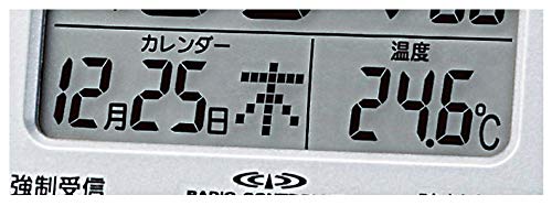 RHYTHM Alarm Clock, Radio-Controlled, Voice Alarm, Travel Clock, Silver, 9.5x7x2.1cm (Closed), 8RZ214SR19