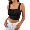 European and American black sports solid color slim-fit sleeveless waist shoulder strap backless small vest