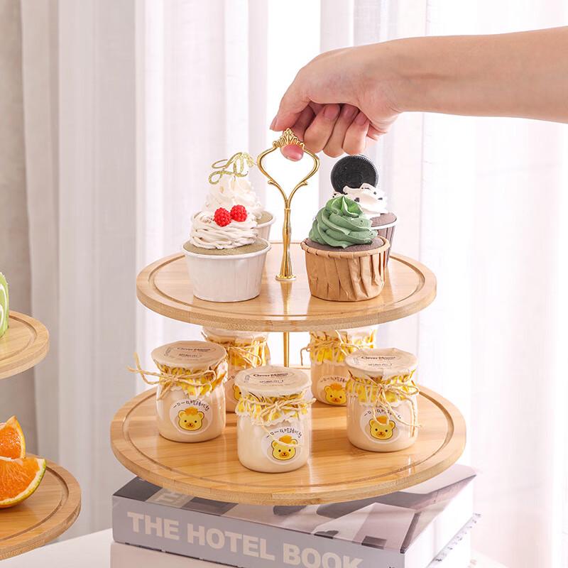 Bamboo Wood Multi-Tier Fruit and Snack Serving Tray