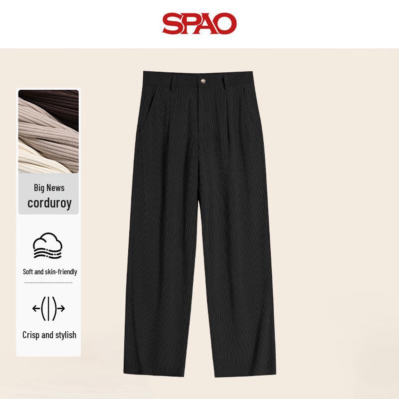 

SPAO Unisex Corduroy Straight-Leg Casual Pants XL