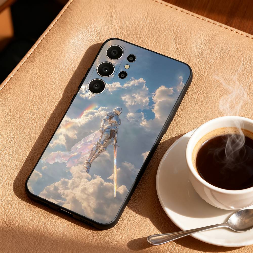 

Самый Крутой Рыцарь Чехол для Телефона Для Samsung S25,24,23,22,30,21,10,9,Ultra,Plus,Lite,FE Черный Мягкий Чехол Samsung S20lite5G