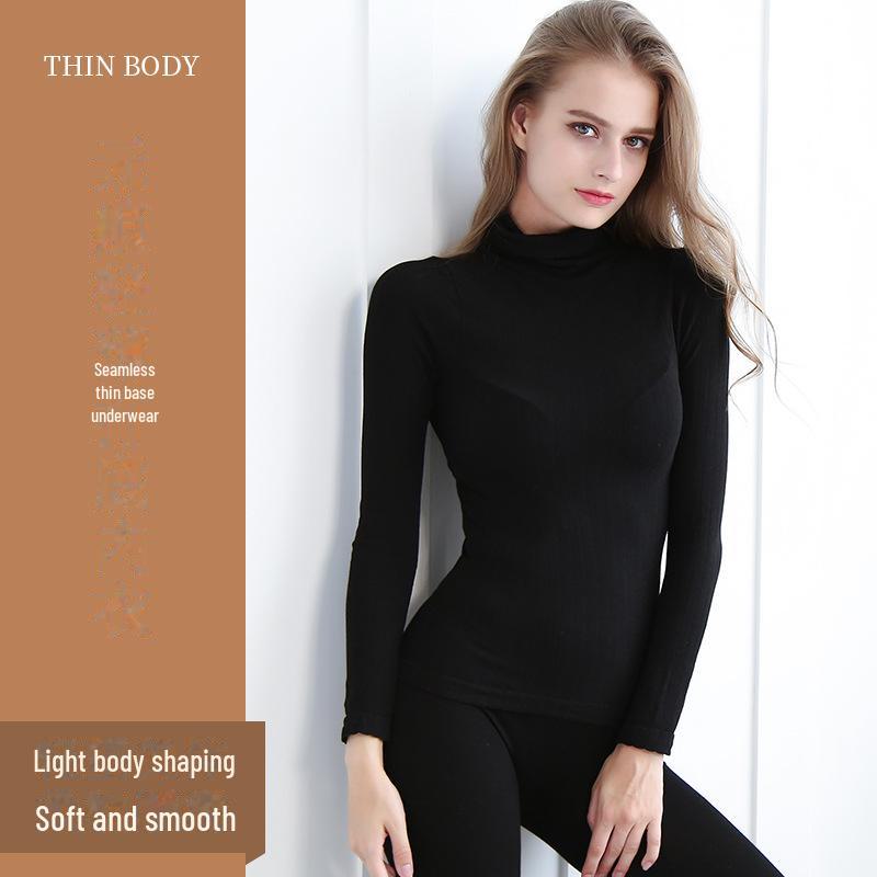 Dámský termotop s vysokým límcem a dlouhým rukávem z bambusového vlákna