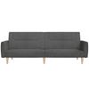 2 Seater Sleeper Sofa in Dark Gray Fabric
