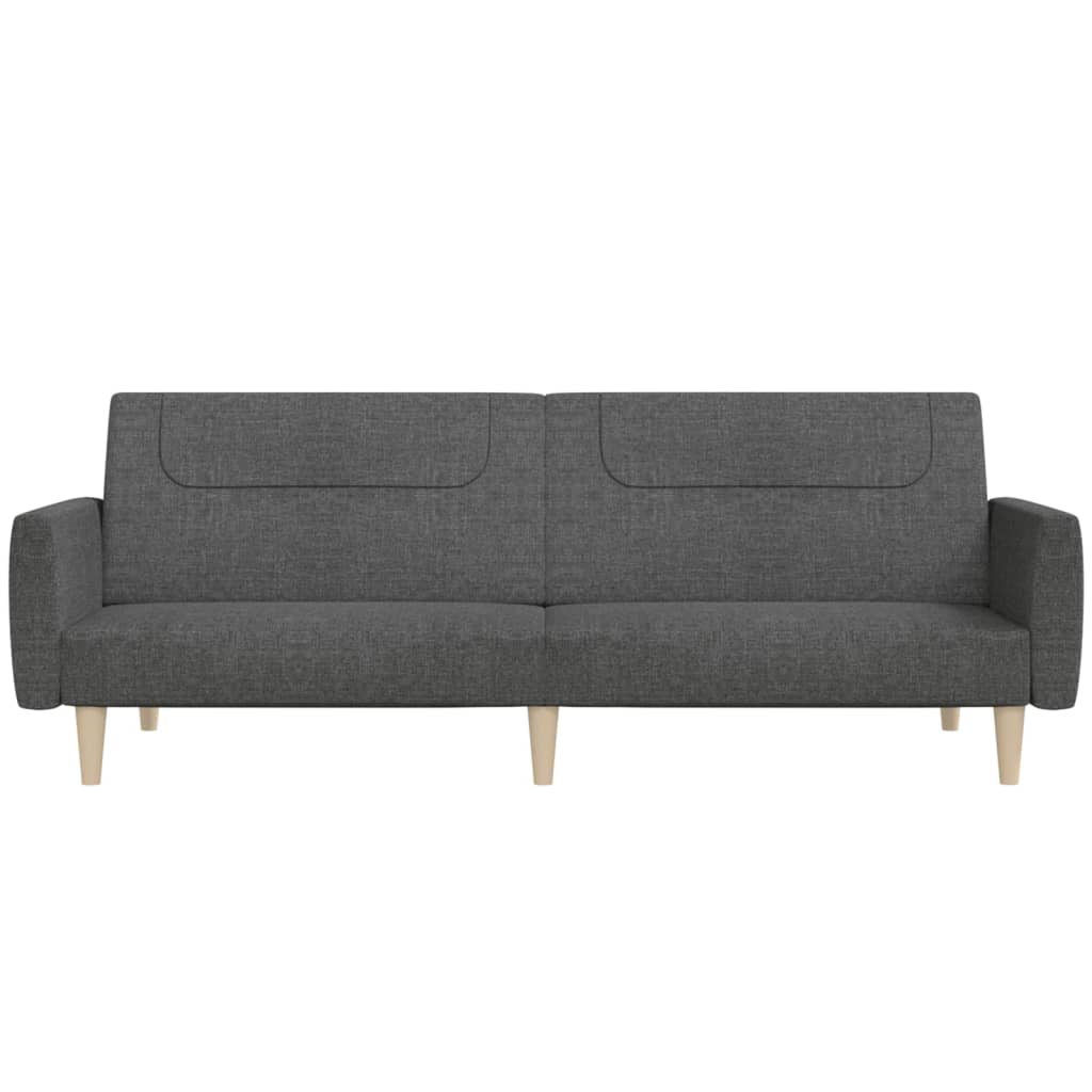 2 Seater Sleeper Sofa in Dark Gray Fabric