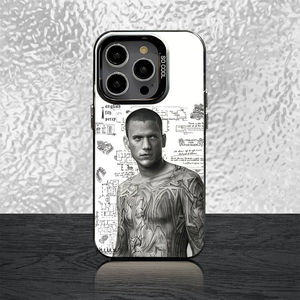 

Michael P-Prison B-Break Phone Case For iPhone 16,15,14,13,12,11,Pro,Max,Plus,Mini,SE Black Candy Matte Shockproof Cover iPhone13