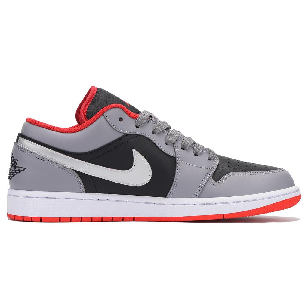 Jordan Air Jordan 1 Vintage Basketball Shoes Men's Low top Black Gray Red 553558-060(Team59-)