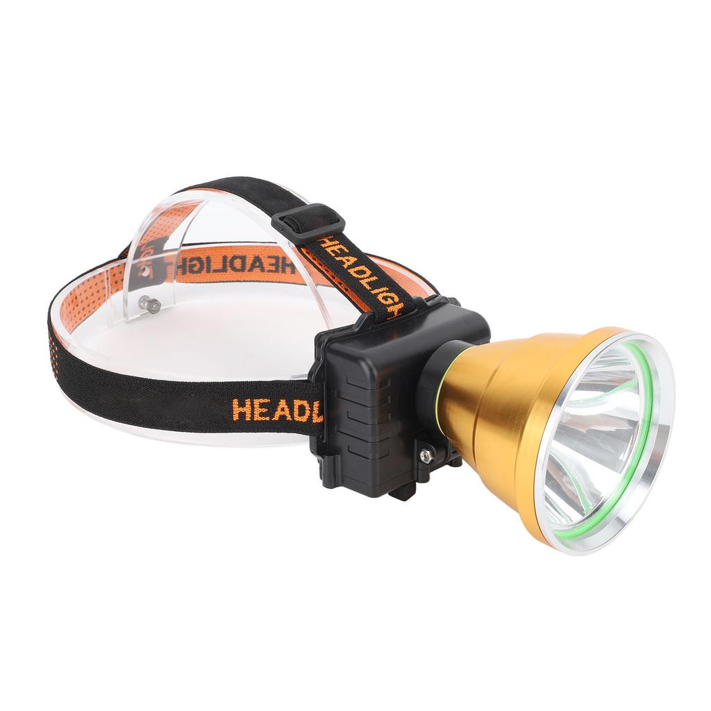 LED Headlamp Aluminum Alloy Rechargeable Super Bright Head Mounted White Light Flashlight for Outdoor Hiking Camping