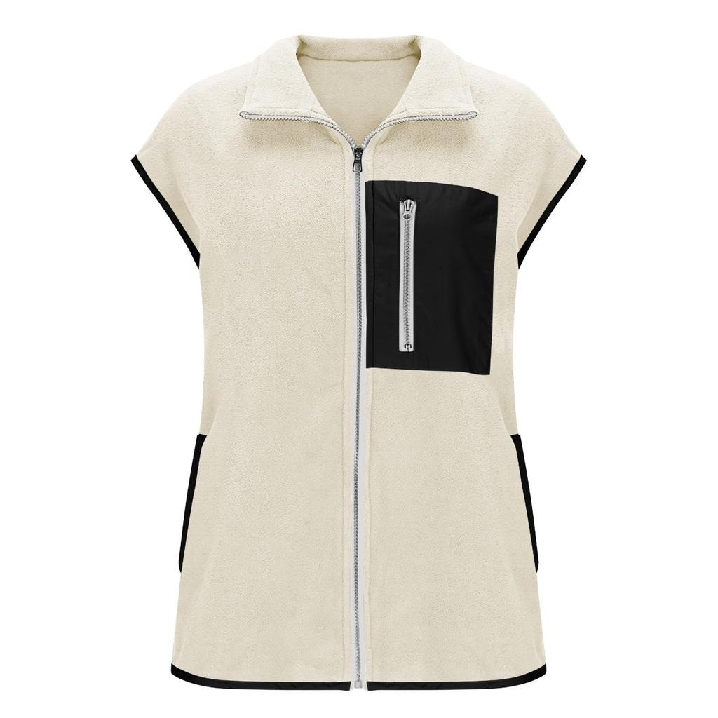 Women's Fashionable Fleece Vest, Warm And Casual Loose-fitting Fleece Jacket
