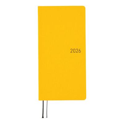 Hobonichi Techo 2026 Tygodniowy MEGA Księżyc Styczeń Tygodniowy Slim 215 Siatka Memo Kolory/Pełny Żółty, Start, Planer, Lewy, Pionowy, Strony,