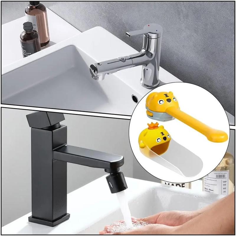 A71Z Cartoon Animals Faucet Extender For Kids Hand Washing In Bathroom Sink Accessories Kitchen Convenient For Baby Washing
