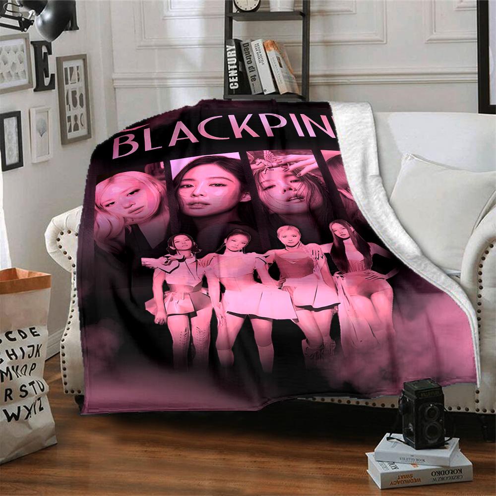 Blackpink Members Pink Theme Blanket Soft Warm Suitable for Sofa Couch Office Bed All Seasons Digital Print Perfect Gift for Relatives Y12