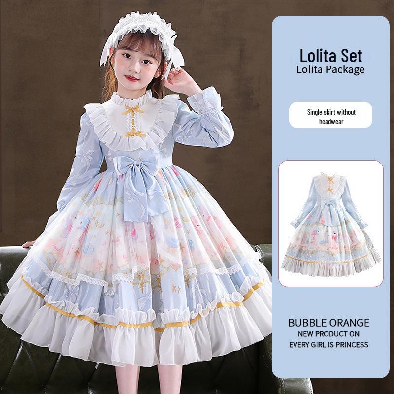 Lolita Princess Long Sleeve Birthday Dress for Girls - 2026 Spring Collection