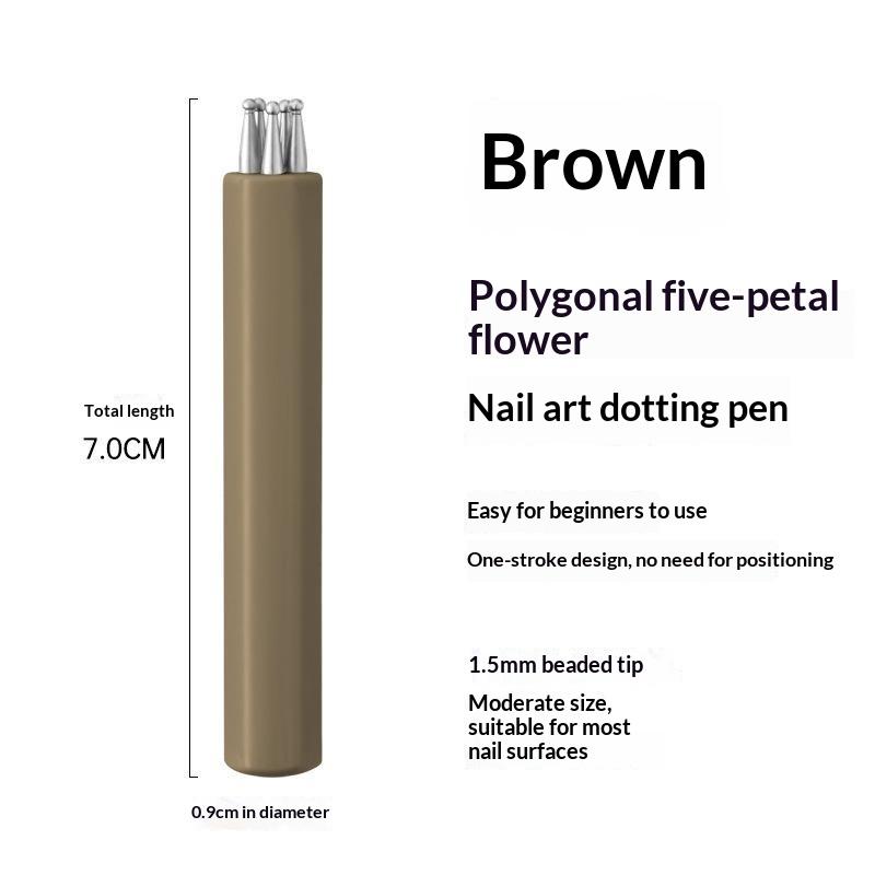Diy Nail Art 5-Petal Dotting Tool Flower Creator 1.5Mm Fine Tip Rhinestone Pickers Manicure Nail Art Painting Tools Brushes