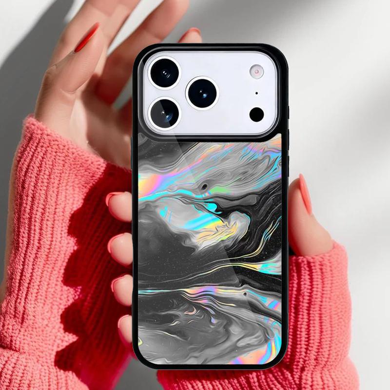 Neon Marble Art Phone Case for iPhone 17 Air 16e 15 14 13 Pro Max Back Cover for 12 11 Pro Coque
