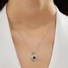 Flower Shape Design Women's Pendant 925 Sterling Silver Necklace Natural Round 6.0mm Rhodolite Garnet Jewelry for Proposal Gifts