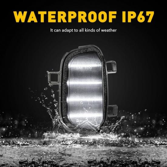 For 19-21 Silverado Chevy Sierra 1500 smoked LED Mirror Side Puddle Lights Lamp