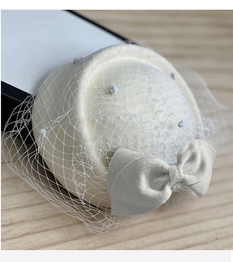 High-End Women's Fedora Hat: Autumn/Winter Bow Mesh Wool, Korean Stewardess & British Style