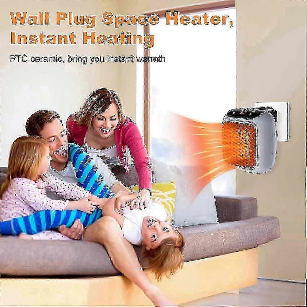 Portable Heater, 800W Ceramic Plug in Heater, Space Electric Fan Heater with Remote Control, 12H Timer, LED Display, 2 Heat Setting-Sa