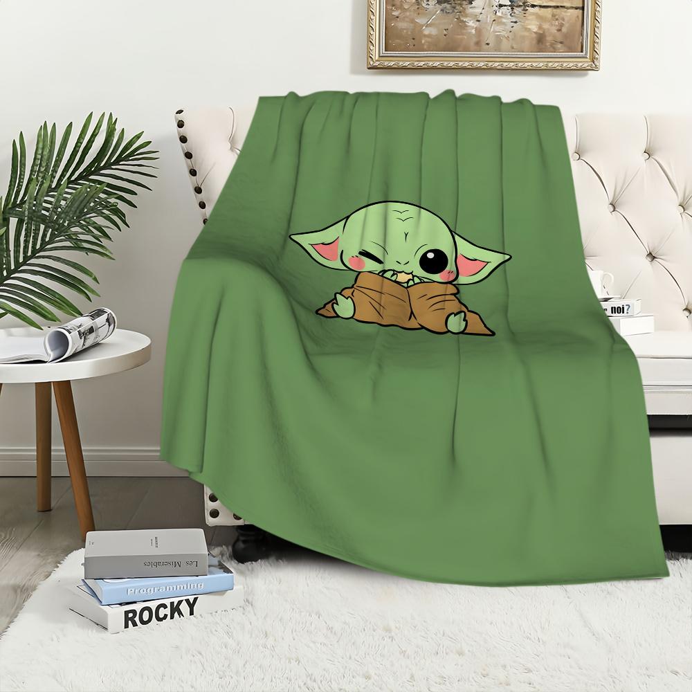 Lovely Y-Yoda Baby Cute Blanket Plush Nap Sofa Rug for Living Room Warm Office Bedroom Birthday Home Travel Kid Gifts