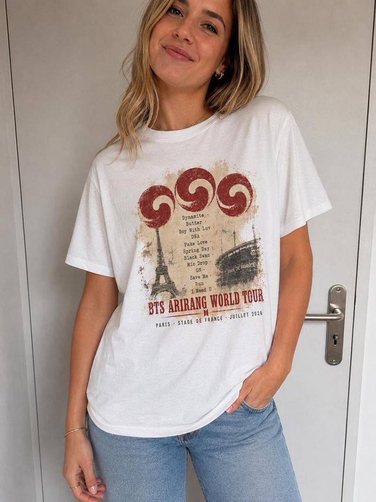 BTS Arirang world tour paris Shirt Concert Stade de France 2026 - Merch Kpop Vintage - Tenue Outfit Army Paris - Unisex Graphic Tee