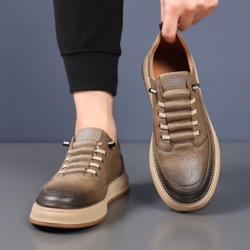 2024 Autumn Men's Soft Leather Casual Shoes: Trendy, Versatile, and Comfortable