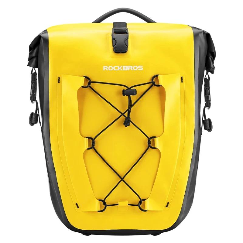 ROCKBROS Waterproof 25L Bike Rack Bag Travel Cycling Bag Basket PVC Bicycle Rear Rack Tail Seat Trunk Bag 1PCS 30140022005