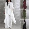 Summer Oversized Cotton-linen Casual Wear Sports Outfit - Two-piece Set Including Loose Top and Long Pants for Women From Southeast Asia