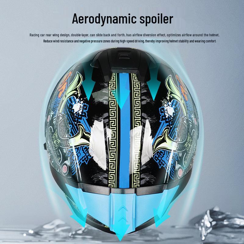 3C Certified Dual Visor Flip-up Full Face Motorcycle Helmet for All Seasons - Unisex Model