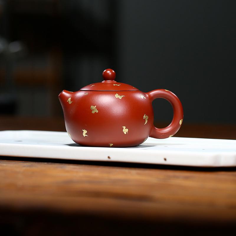 

130ml Handmade Yixing Purple Clay Teapots Handmade Xishi Pot Raw Ore Dahongpao Mud Kettle With Filter Zisha Tea Set Tea Items