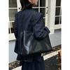 New cowhide tote bag large-capacity shoulder bag commuter leather women's bag simple niche armpit bag