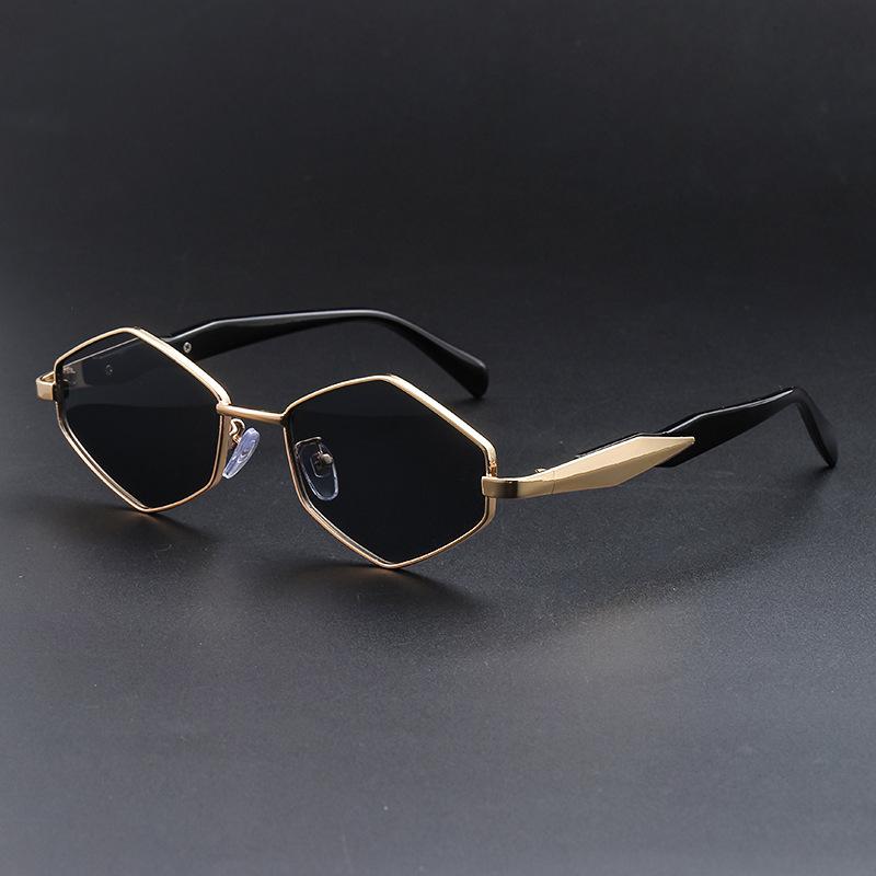 1pc Men's Polygonal Metal Frame Retro Glasses Y2k High-quality Autumn Travel School Festival Essential Accessories
