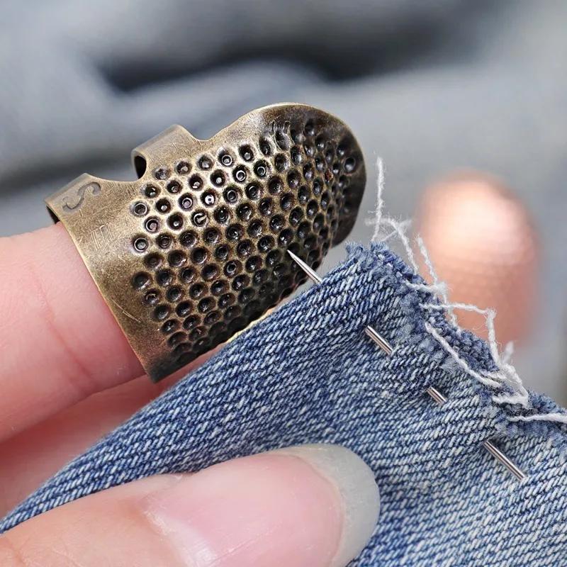 

1/10pcs Adjustable Sewing Thimble Retro Metal Finger Protector Needle Thimble Ring Handmade Non-slip Embroidery Sewing Tools 1pc