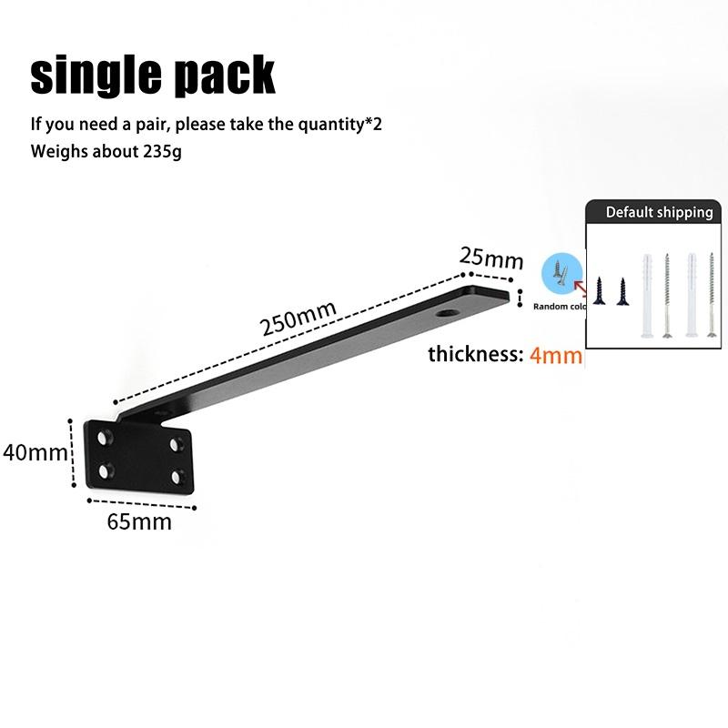 1 set kraftiga gjutjärnshyllor, flytande hyllkonsoler, 4 mm tjocka osynliga L-konsoler för hyllstöd