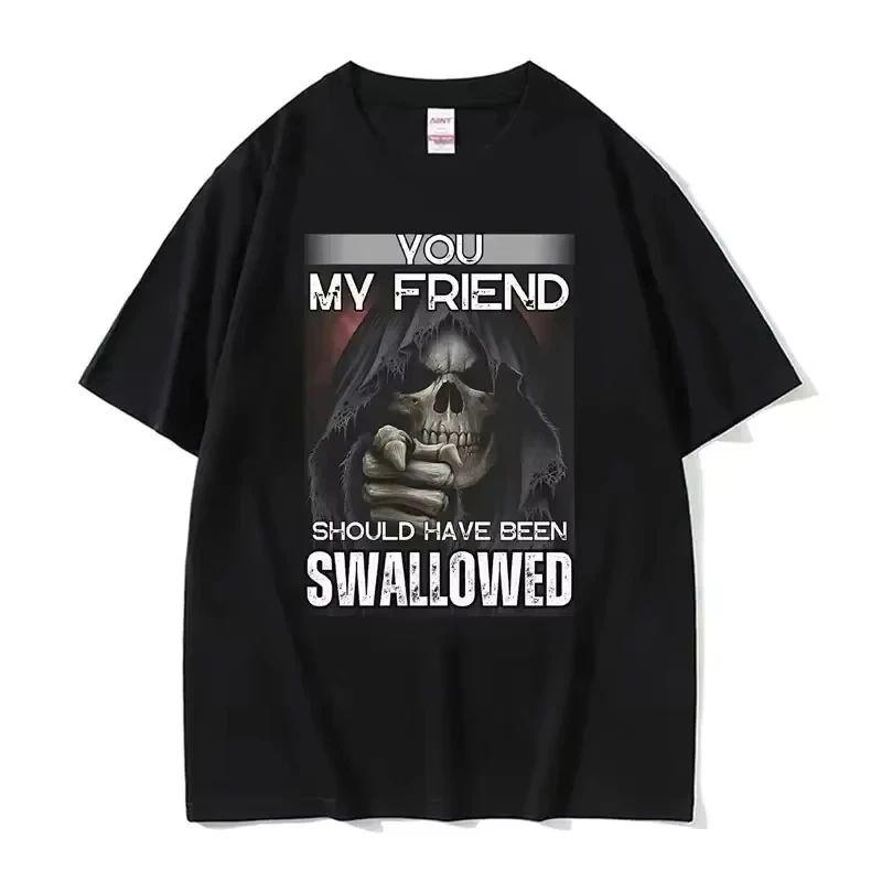 Gothic Retro T-shirt Autism Funny Skull Fan Autism Pattern T-shirt Punk Y2K Short Sleeve Suitable for Both Men Women Oversize