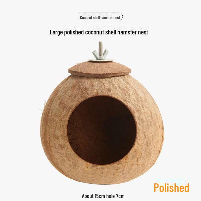 Hamster Nest Coconut Shell Hiding House for Pets - Summer Climbing Habitat for Small Animals