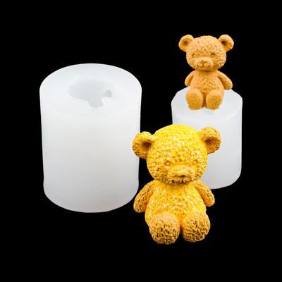 3D Cute Bear Silicone Mold for Aromatherapy Candles, Decorative Plaster, and Epoxy Resin.