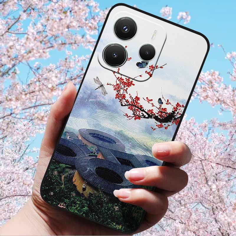 For Xiaomi Redmi Note 14 5G 4G Cases 3D Relief Embossed Retro Soft Silicone Covers For Redmi Note 14 5G Global Version 3D Cases