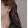 Korean Style Geometric Elegant Three-Prong Stud Earrings for Women
