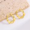 Popular Titanium Steel Stud Earrings Commuter Electroplating Retro Earrings Stainless Steel Geometric Gold Ear Jewelry