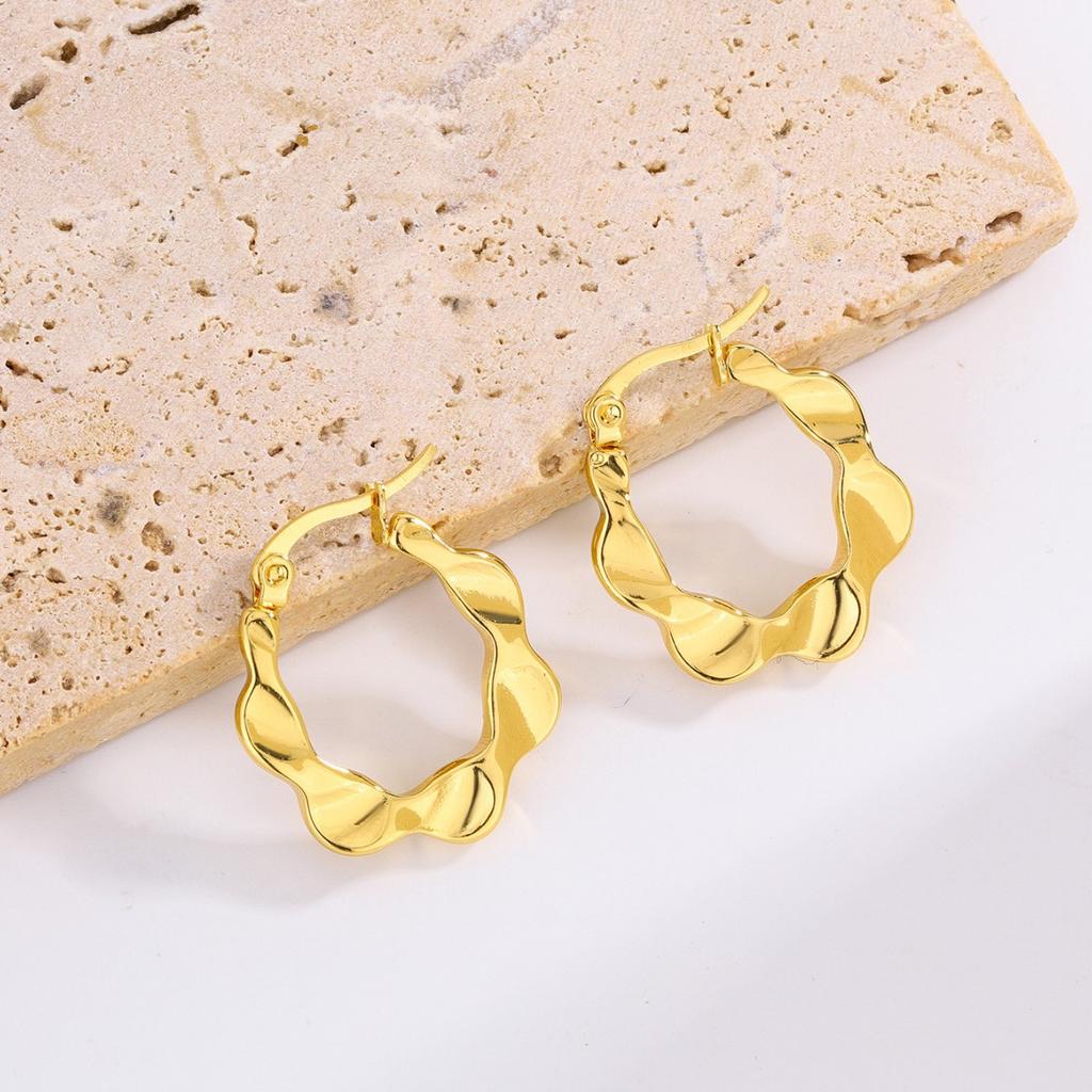 Popular Titanium Steel Stud Earrings Commuter Electroplating Retro Earrings Stainless Steel Geometric Gold Ear Jewelry