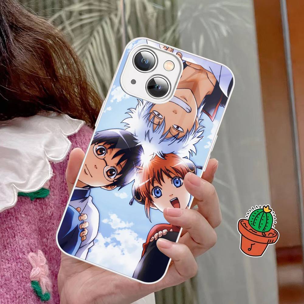 

Funny Anime GINTAMA For IPhone 14 13 12 Mini 11 Pro XS Max X XR 14 Plus Tempered Glass Cover iphone 14 plus