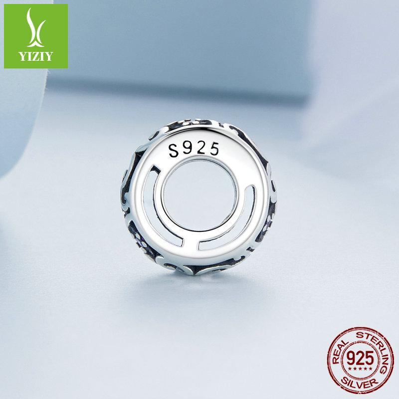 Vintage Streamer Diy Bracelet Bead Spacer Accessories, Hollow Pattern S925 Silver Loose Beads Bsc639