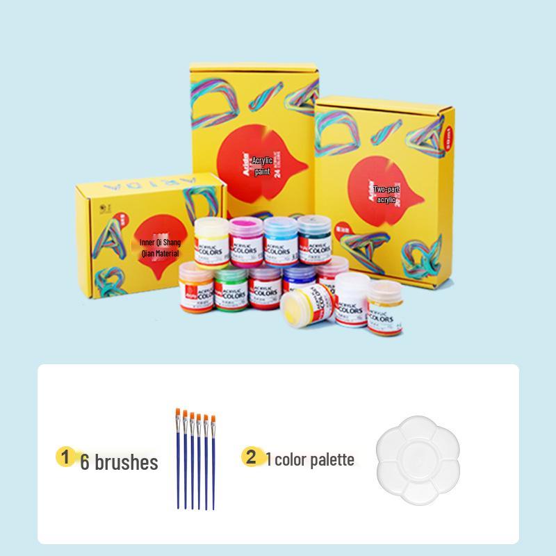 

Yalida 50ml Waterproof Acrylic Paint Set for Kids and Students - Perfect for DIY Art and Doodling 6 Colors - 50ml