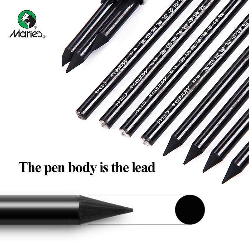 Marie's Full Charcoal/Carbon Pencils Non-wood Graphite Sticks Sketch Charcoal Pencil 24pcs Soft/Medium Charcoal Pens Stationery